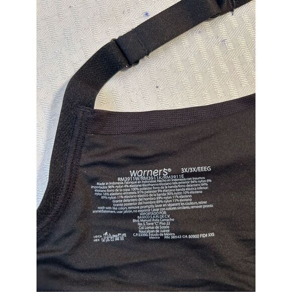 Warner 3x black bra no wire #36543 - Picture 4 of 5